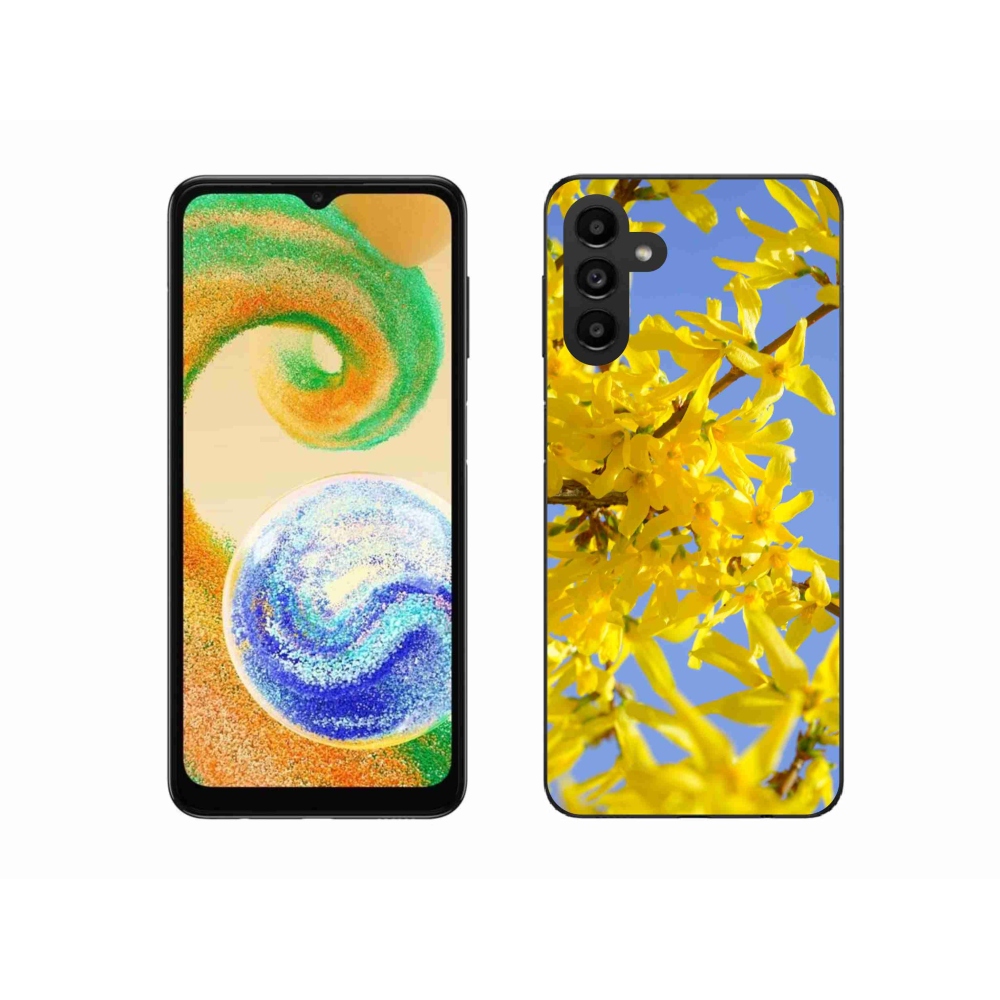 Gelový kryt mmCase na Samsung Galaxy A04s (164.7x76.7x9.1mm) - žluté květy