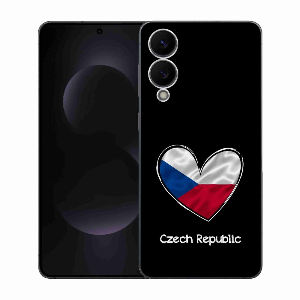 Gelový kryt mmCase na Samsung Galaxy S25 Edge - vlajka srdce černé pozadí