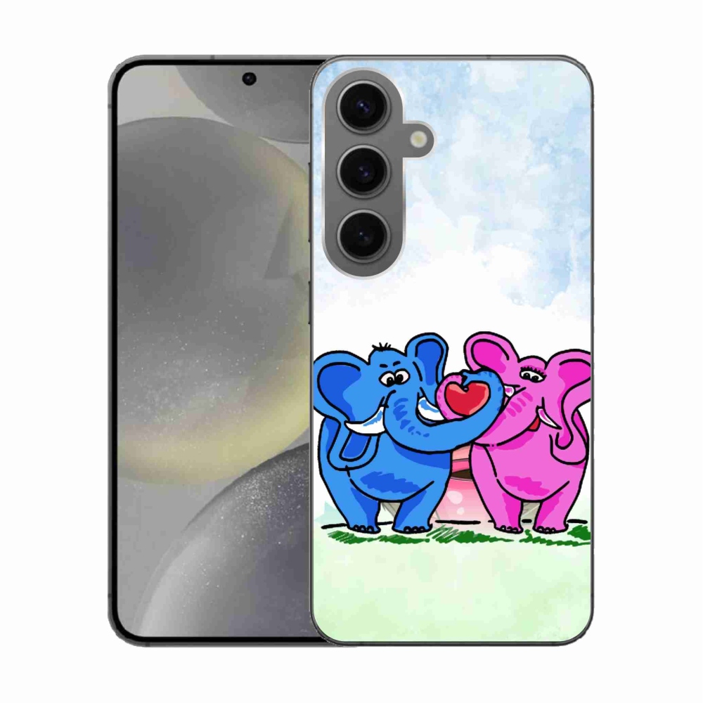 Gelový kryt mmCase na Samsung Galaxy S24 - zamilovaní sloni