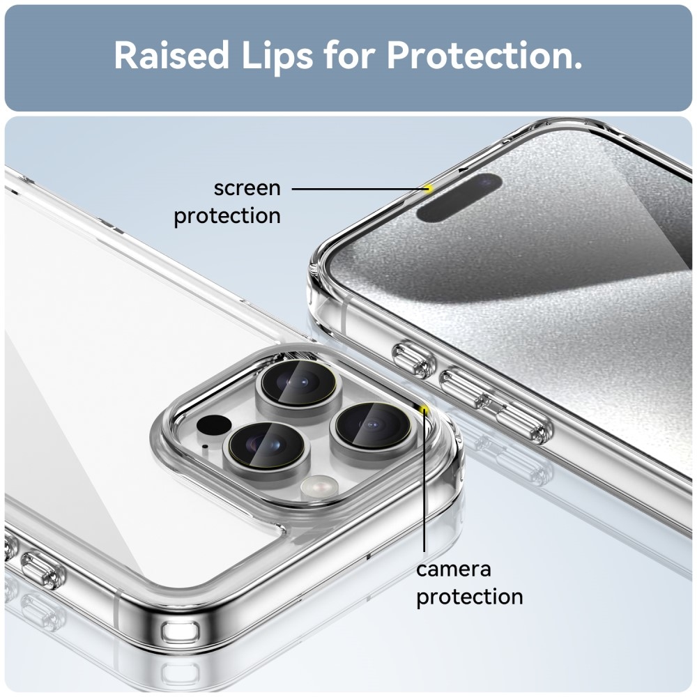 Gelový obal s pevnými zády na iPhone 16 Pro Max - průhledný