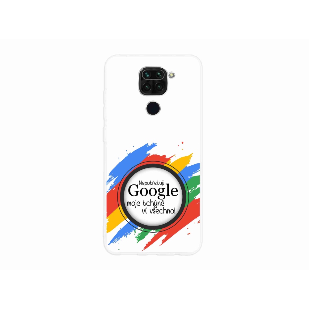 Gelový kryt mmCase na Xiaomi Redmi Note 9 - tchýně ví všechno bílé pozadí