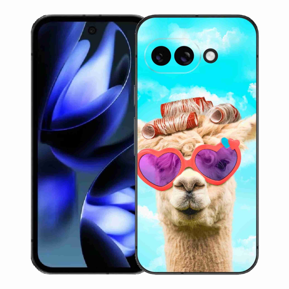 Gelový kryt mmCase na Google Pixel 9a - lama s brýlemi