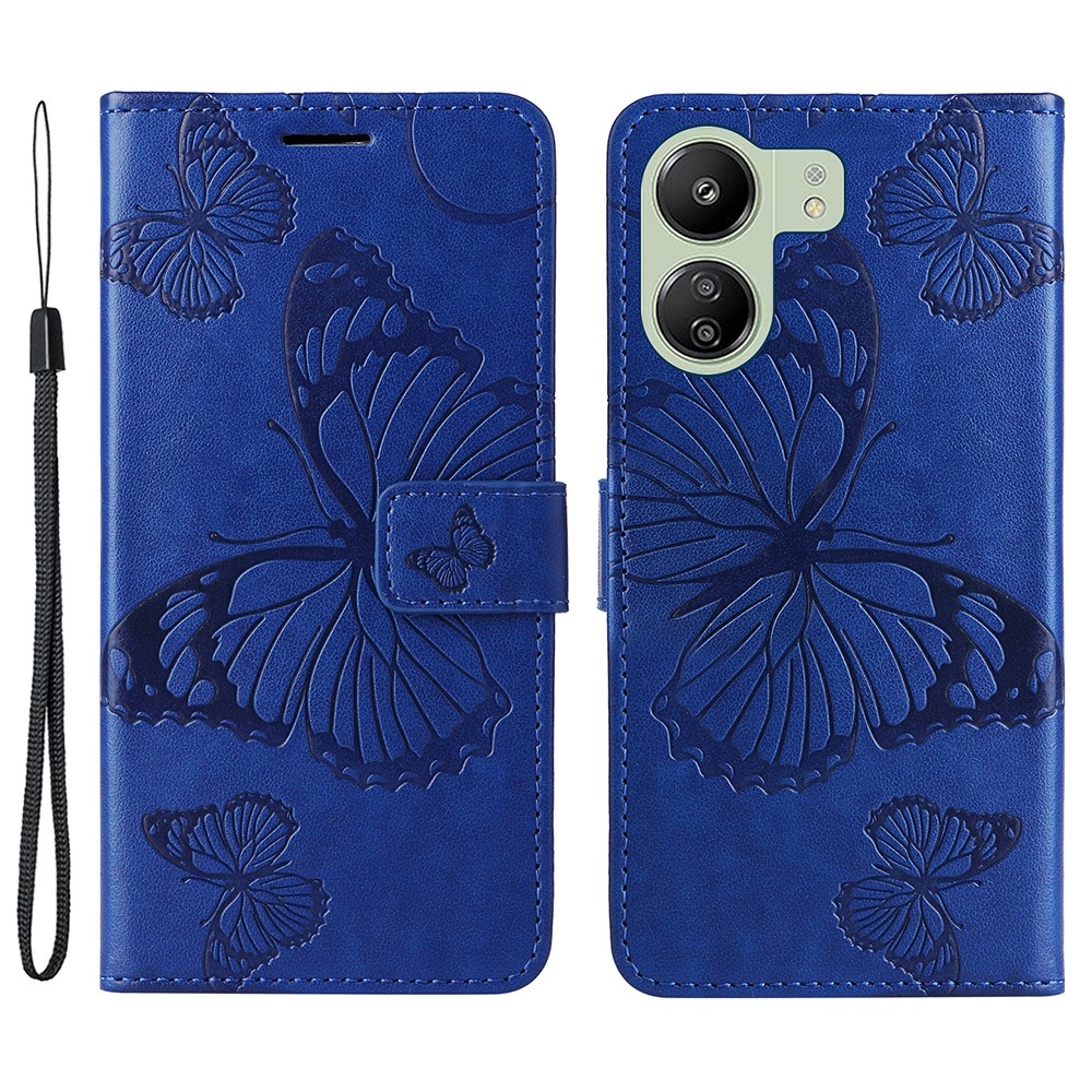 Big Butterfly knížkové pouzdro na Xiaomi Poco C65/Redmi 13C - modré