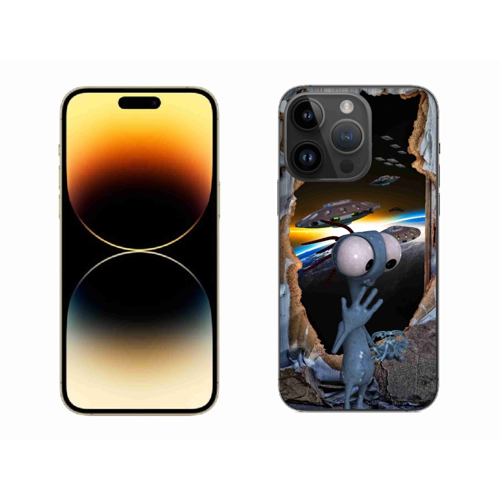 Gelový kryt mmCase na iPhone 14 Pro Max - mimozemšťan