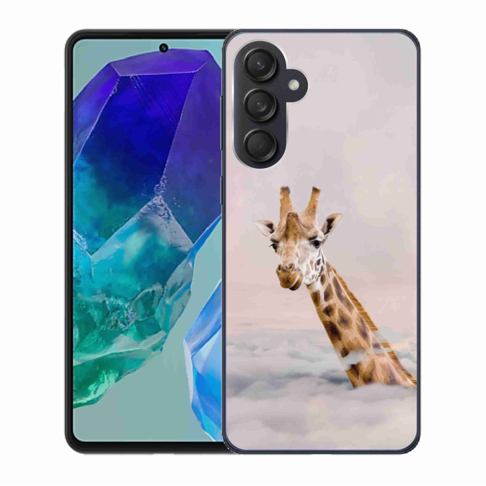 Gelový kryt mmCase na Samsung Galaxy M55 5G - žirafa v oblacích