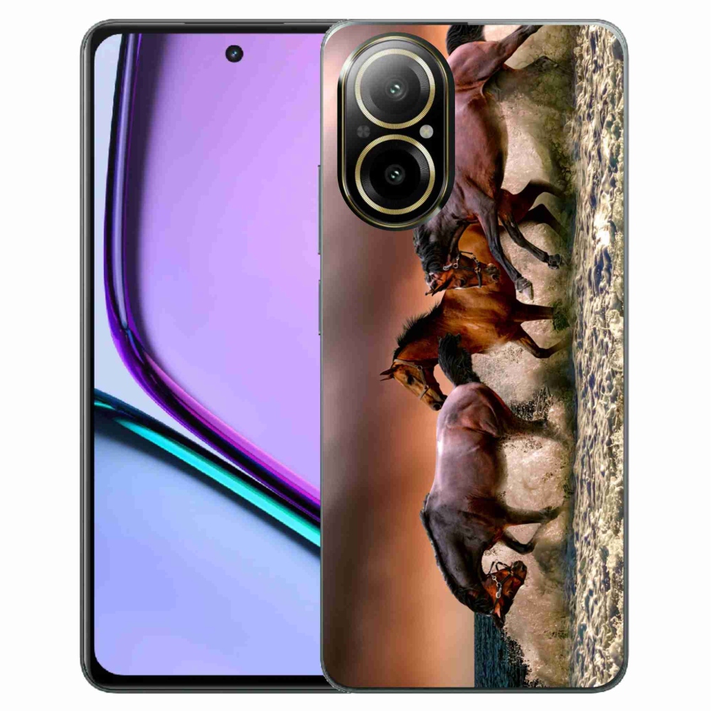 Gelový obal mmCase na Realme C67 - koně 1