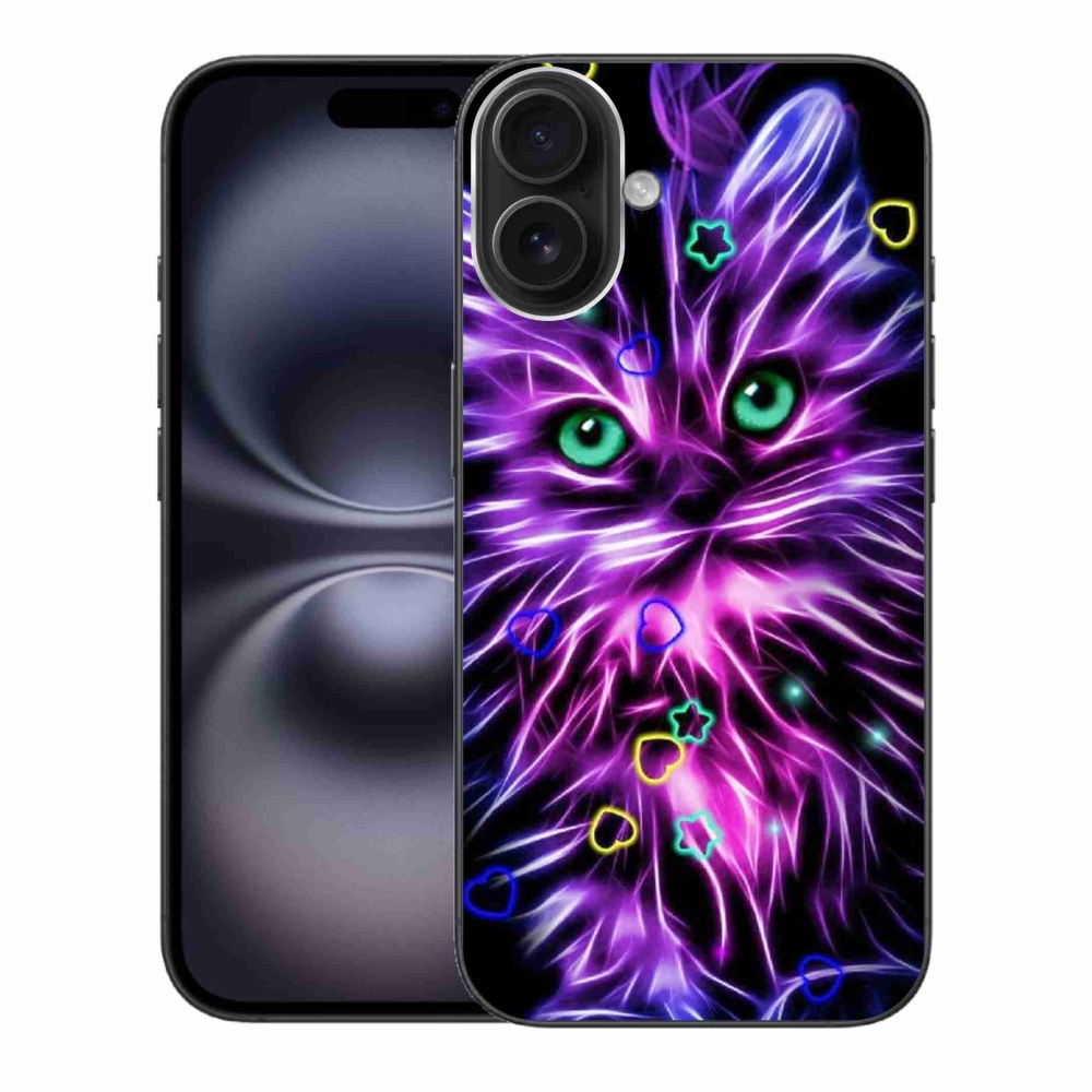 Gelový kryt mmCase na iPhone 16 Plus - abstraktní kočka