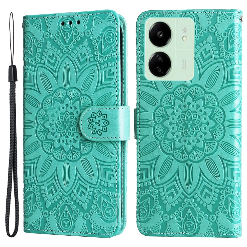 Sunflower knížkové pouzdro na Xiaomi Poco C65/Redmi 13C - modrozelené