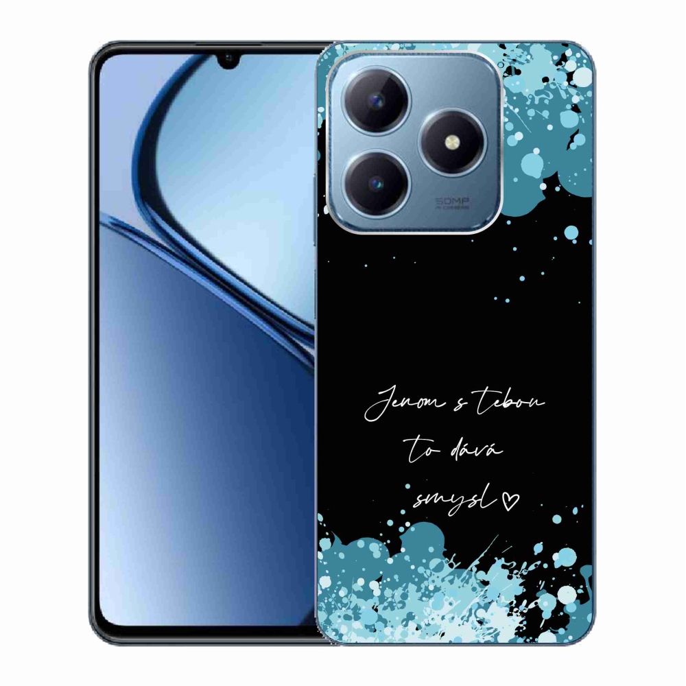 Gelový kryt mmCase na Realme C63 - zamilovaný text černé pozadí