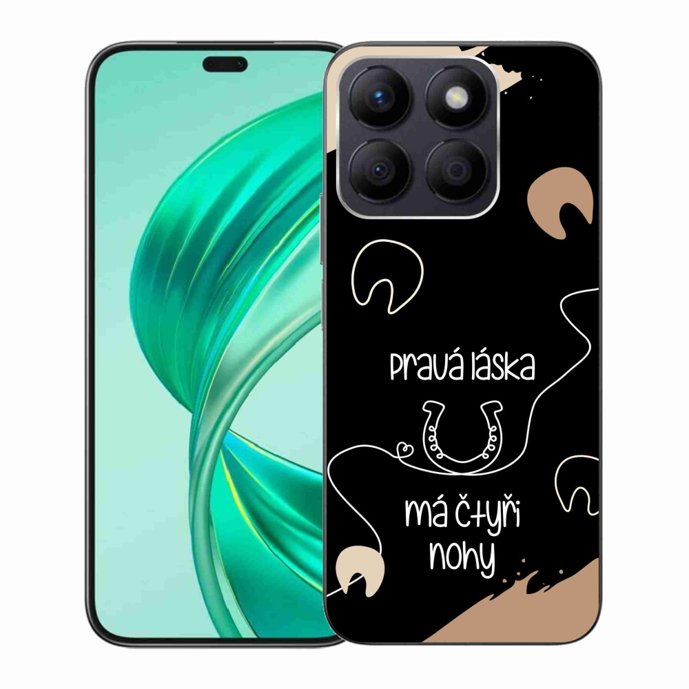 Gelový kryt mmCase na Honor X8b - koňský motiv černé pozadí