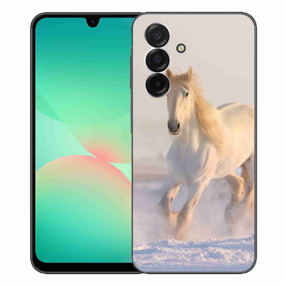 Gelový kryt mmCase na Samsung Galaxy A26 5G - kůň ve sněhu