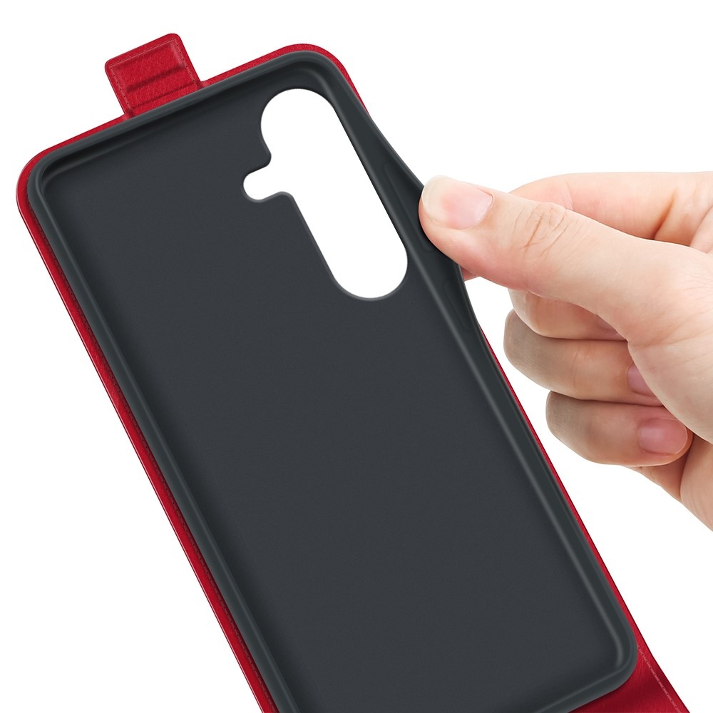 Vertical knížkové pouzdro na Samsung Galaxy S25 - červené