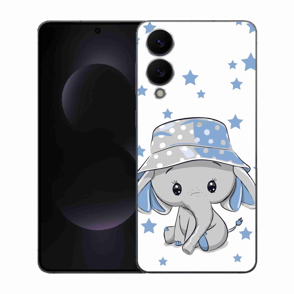 Gelový kryt mmCase na Samsung Galaxy S25 Edge - modrý slon