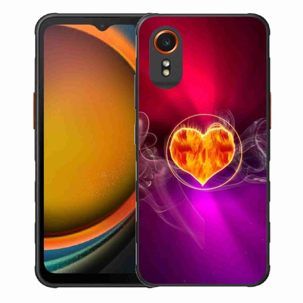 Gelový kryt mmCase na Samsung Galaxy Xcover 7 - ohnivé srdce