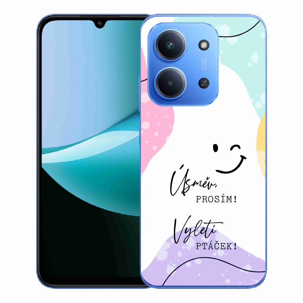 Gelový kryt mmCase na Xiaomi Redmi 15C 4G/5G (173mm) - vtipný text 4 bílé pozadí