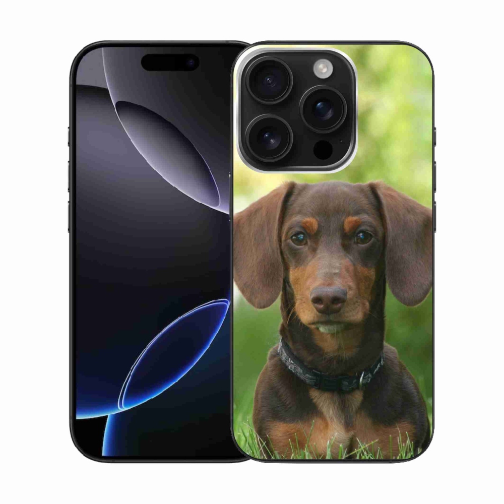 Gelový obal mmCase na iPhone 16 Pro - hnědý jezevčík