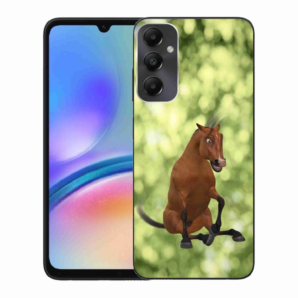 Gelový kryt mmCase na Samsung Galaxy A05s - hnědý kreslený kůň 1