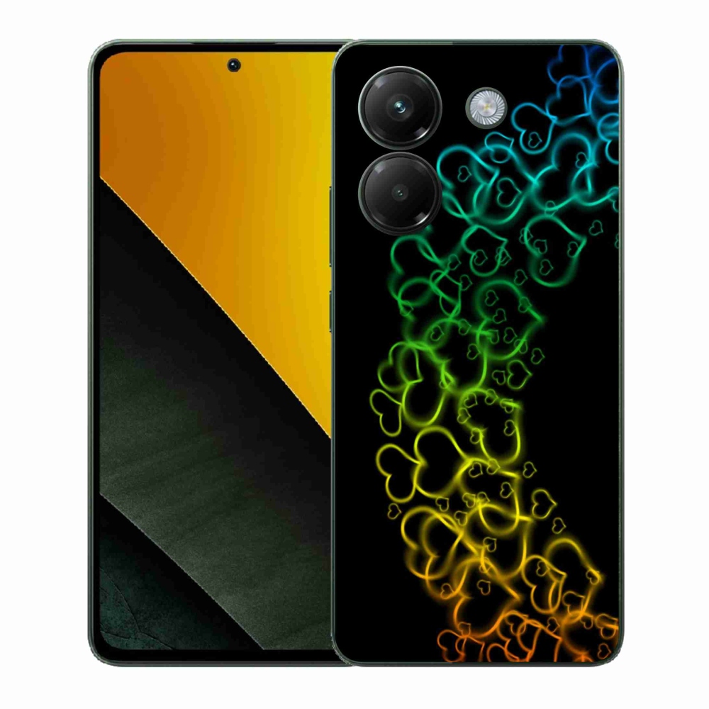 Gelový kryt mmCase na Xiaomi Poco M7 Pro 5G - barevná srdíčka