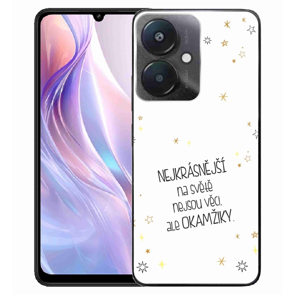 Gelový kryt mmCase na Xiaomi Redmi 13C 5G  - citát 4 bílé pozadí