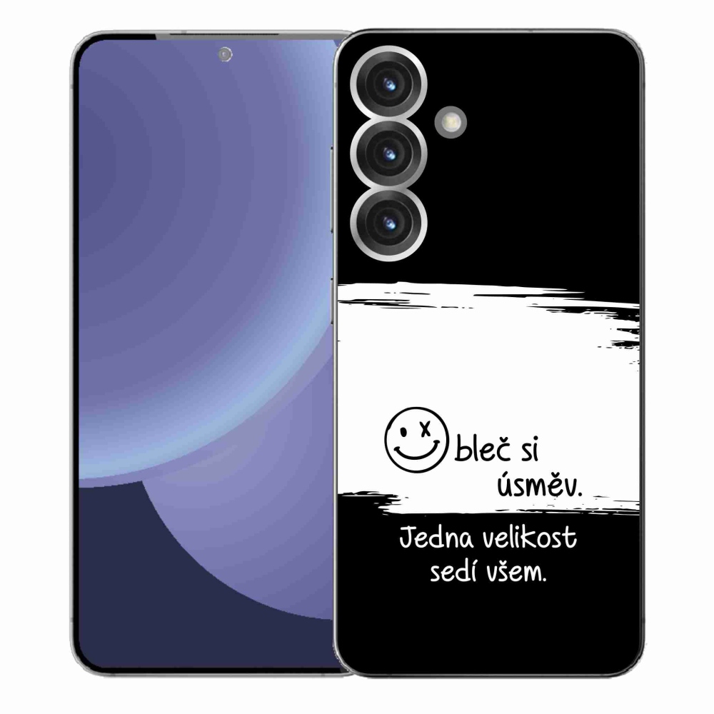 Gelový kryt mmCase na Samsung Galaxy S25+ - vtipný text 8 bíločerné pozadí