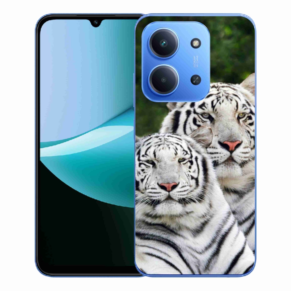 Gelový kryt mmCase na Xiaomi Redmi 15C 4G/5G (173mm) - bílí tygři