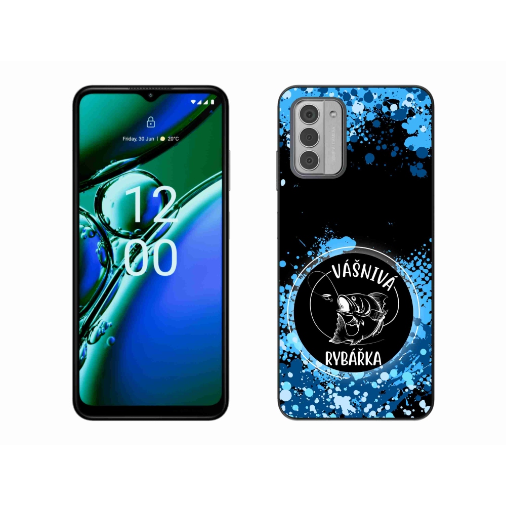 Gelový kryt mmCase na Nokia G42 - vášnivá rybářka černé pozadí
