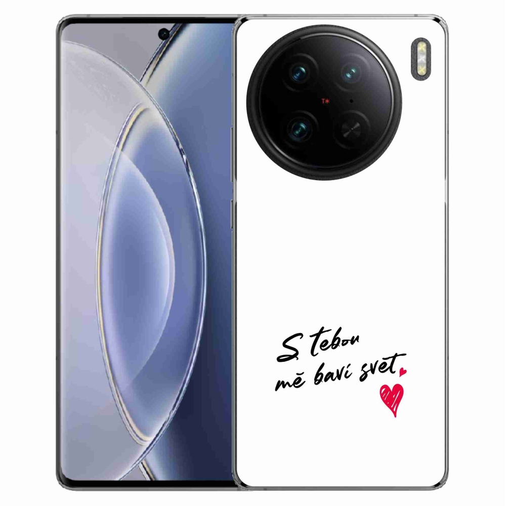 Gelový kryt mmCase na Vivo X90 Pro - zamilovaný text 1 bílé pozadí