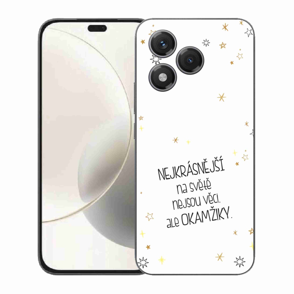 Gelový kryt mmCase na Honor 400 Lite - citát 4 bílé pozadí