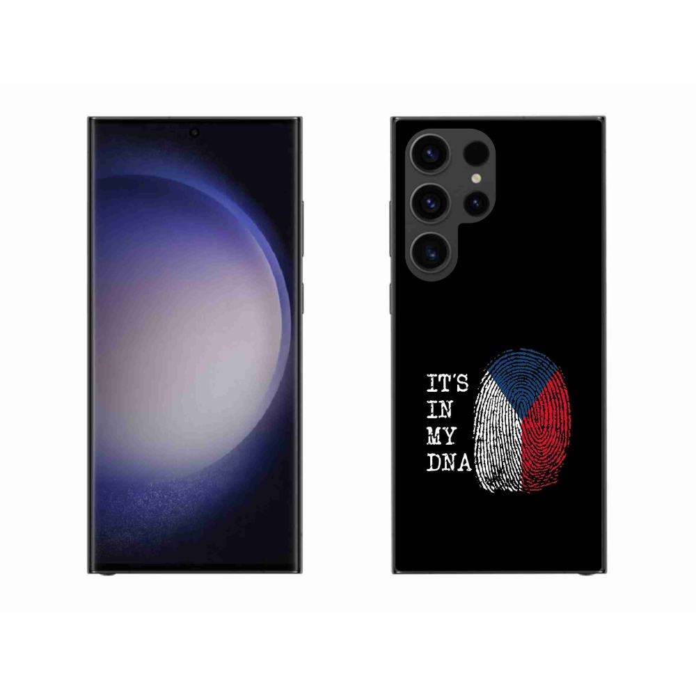 Gelový kryt mmCase na Samsung Galaxy S23 Ultra 5G - vlajka otisk prstu černé pozadí