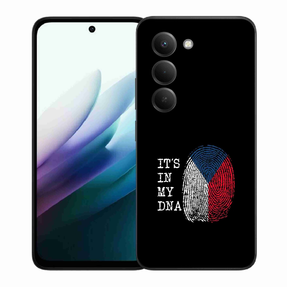 Gelový kryt mmCase na Xiaomi Redmi 15 4G/5G (171mm) - vlajka otisk prstu černé pozadí