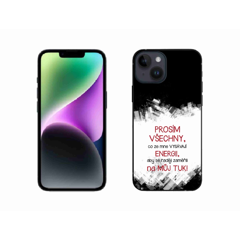 Gelový kryt mmCase na iPhone 14 - vtipný text 1 červený