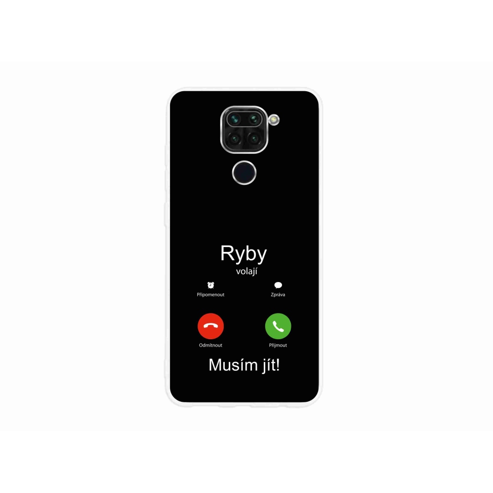 Gelový kryt mmCase na Xiaomi Redmi Note 9 - ryby volají černé pozadí