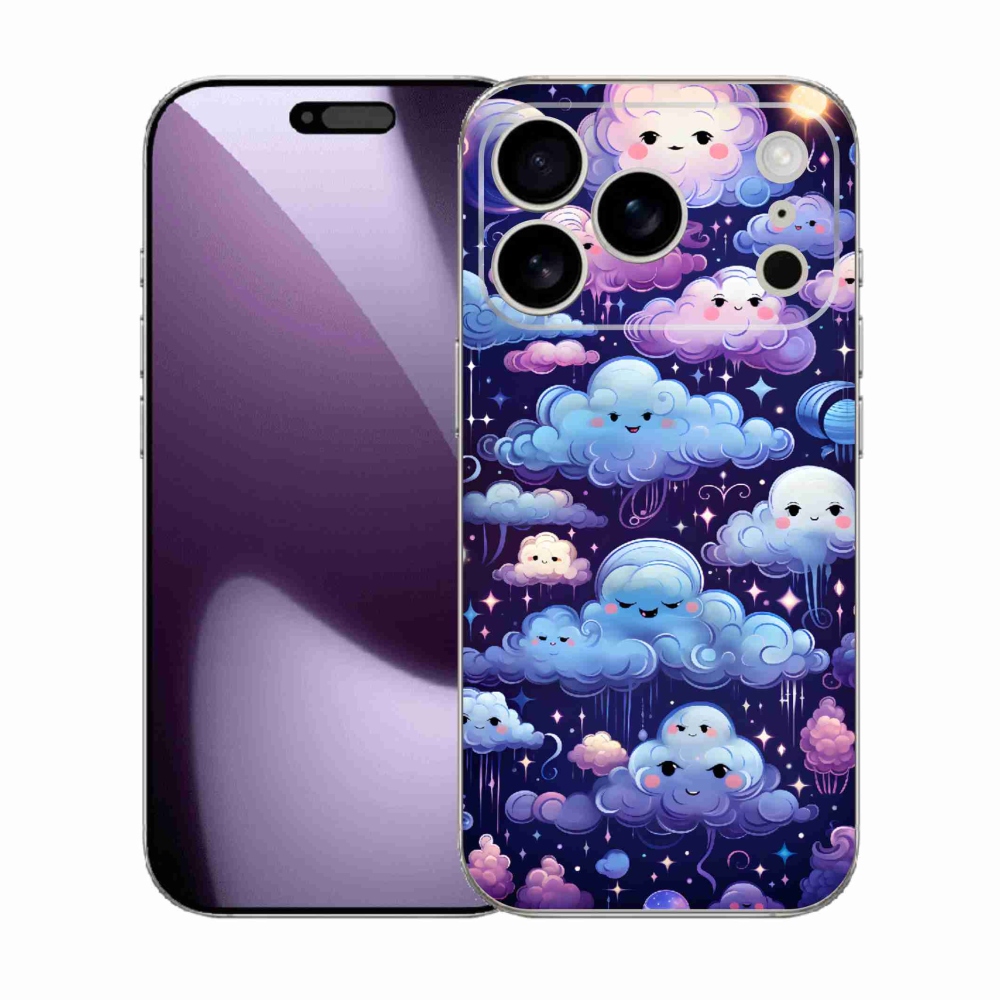 Gelový kryt mmCase na iPhone 17 Pro - mráčky