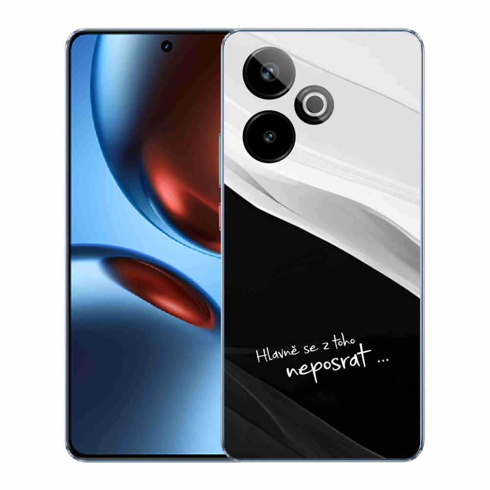 Gelový kryt mmCase na Realme GT 7 5G/GT 7T 5G - vtipný text 13 černobílé pozadí