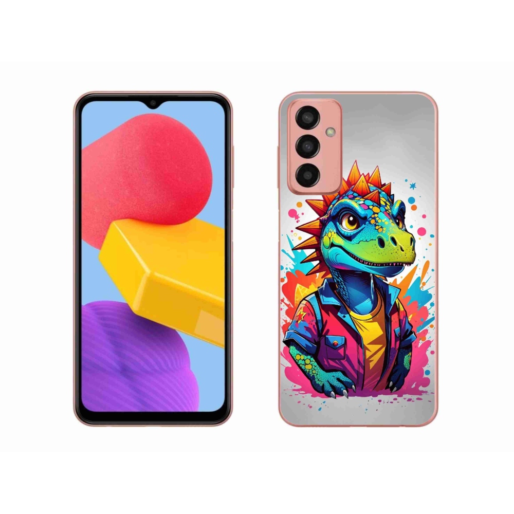 Gelový kryt mmCase na Samsung Galaxy M13 - barevný dinosaurus