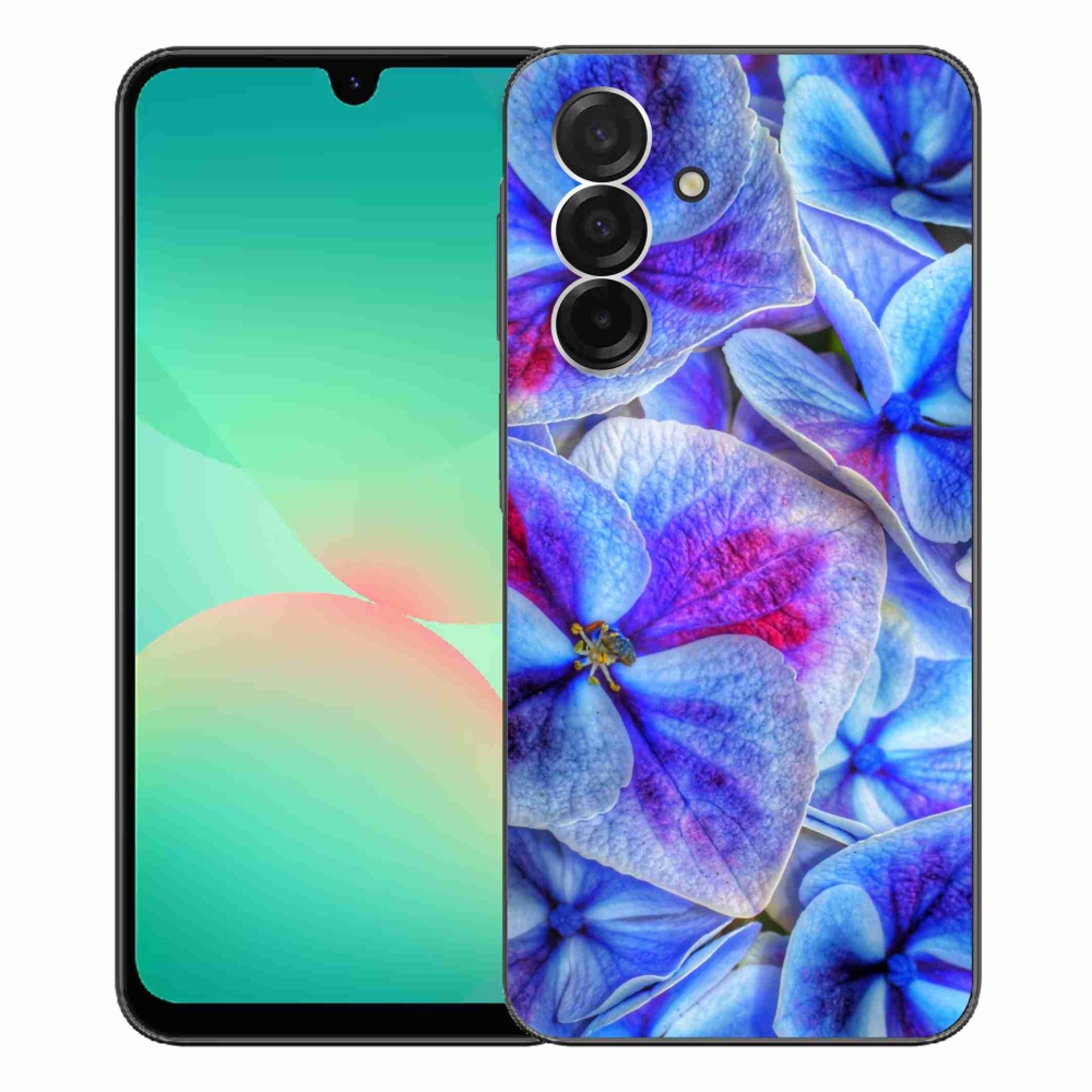 Gelový kryt mmCase na Samsung Galaxy A26 5G - modré květy 1