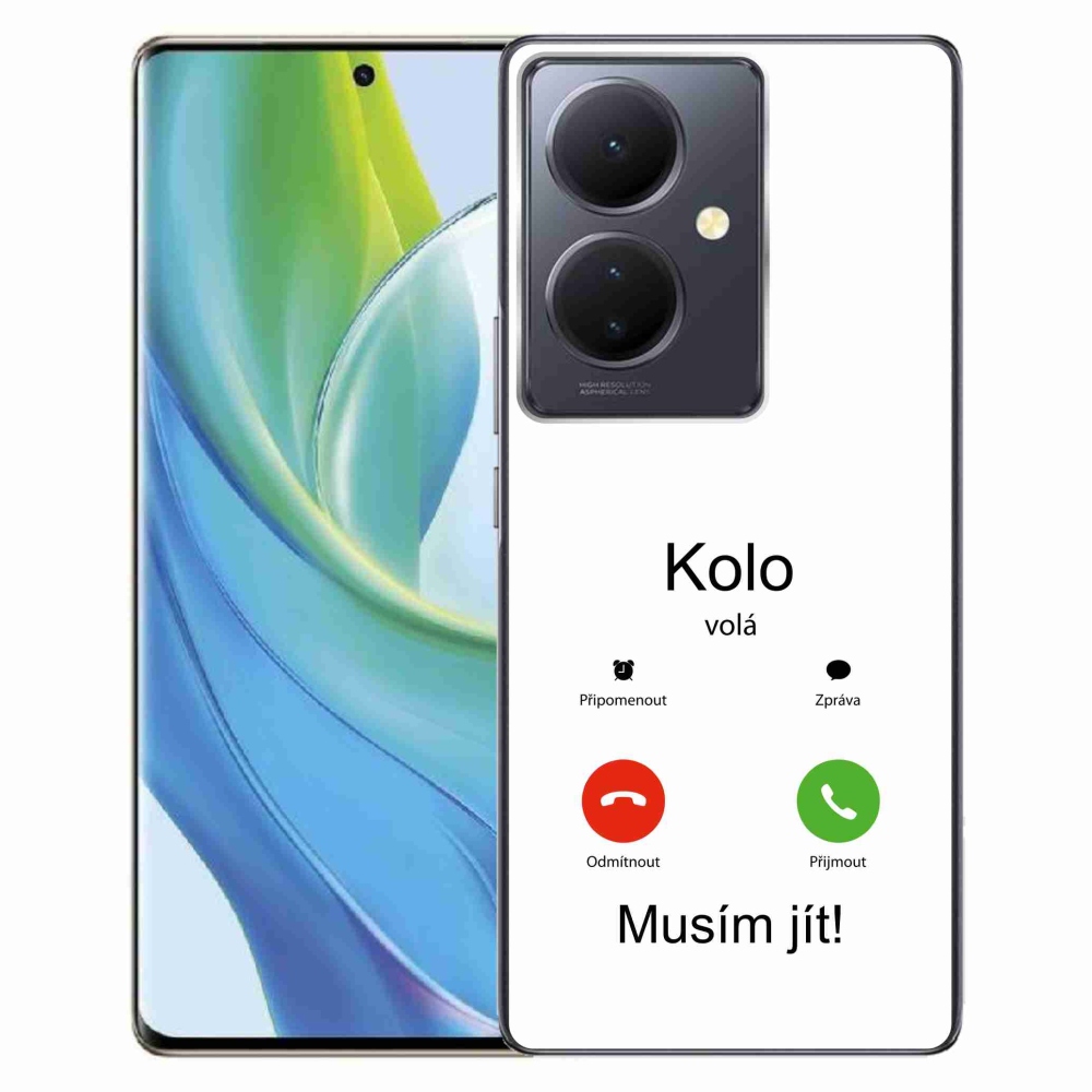 Gelový kryt mmCase na Vivo V29 Lite 5G - kolo volá bílé pozadí