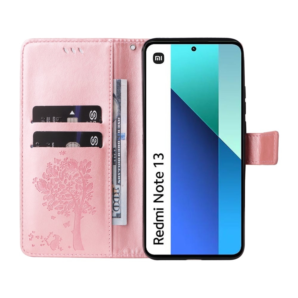 Trees knížkové pouzdro na Xiaomi Redmi Note 13 - růžovozlaté