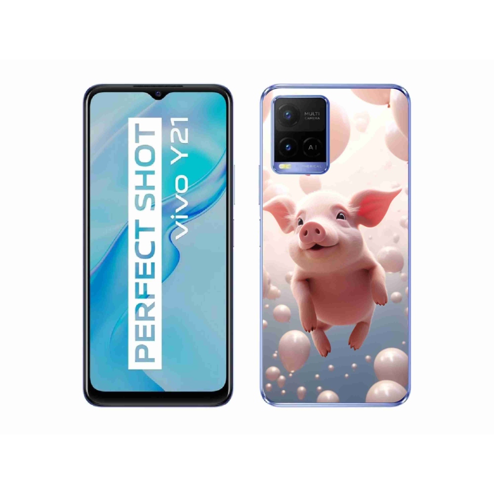Gelový kryt mmCase na Vivo Y21/Y21s/Y33s - prasátko s balónky