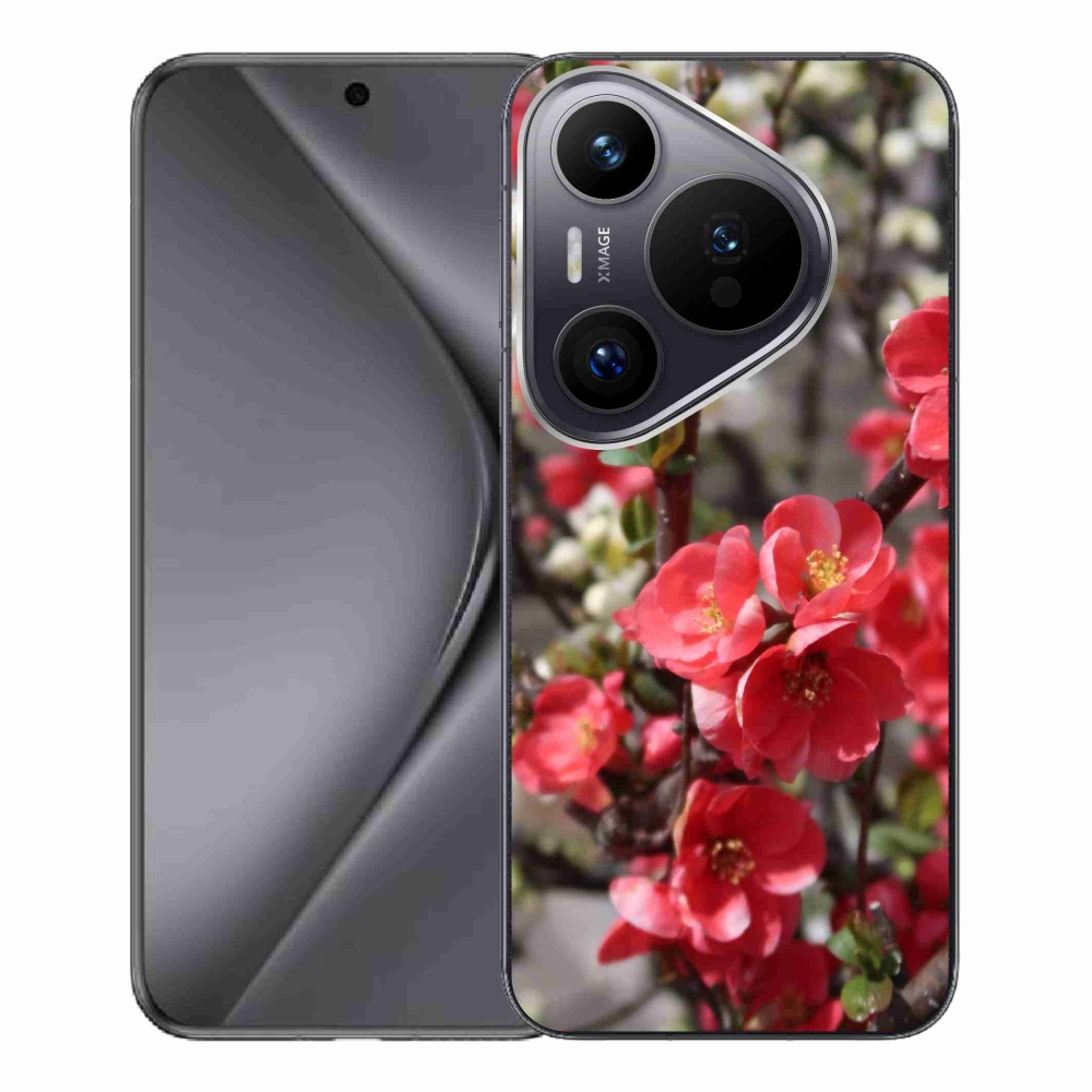 Gelový kryt mmCase na Huawei Pura 70 Pro - červené květy