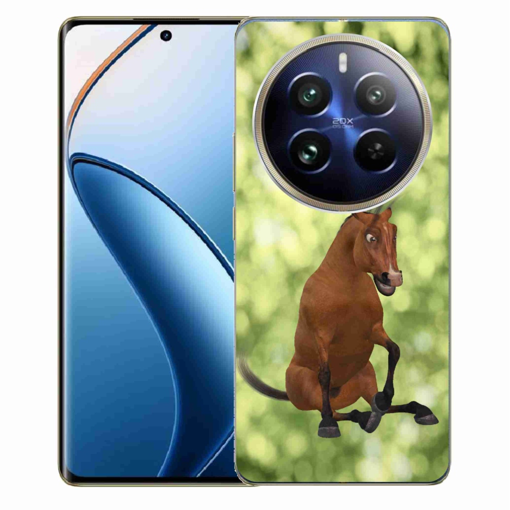 Gelový kryt mmCase na Realme 12 Pro 5G/12 Pro+ 5G - hnědý kreslený kůň 1