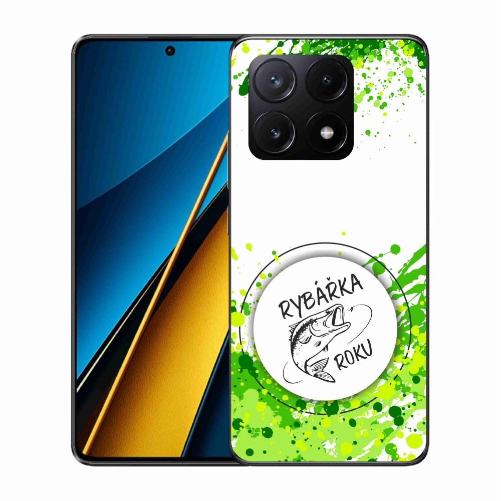 Gelový kryt mmCase na Xiaomi Poco X6 Pro 5G - rybářka roku bílé pozadí