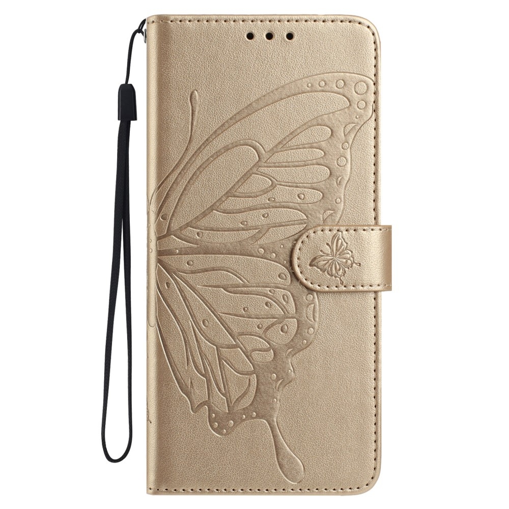 Floral Butterfly knížkové pouzdro na Xiaomi Redmi A5 (171.7x77.8x8.3mm) - zlaté