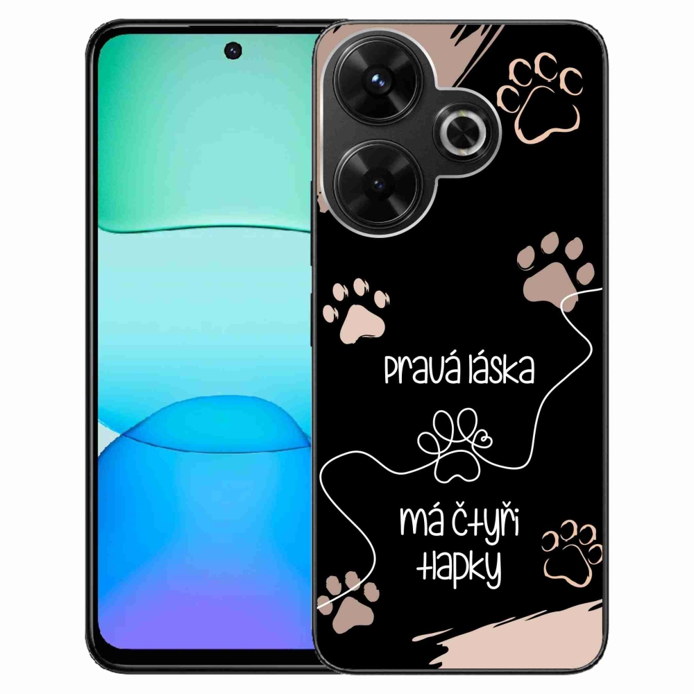 Gelový kryt mmCase na Xiaomi Redmi 13 4G/Poco M6 4G  - psí motiv 1 černé pozadí