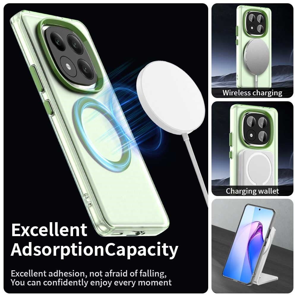 Candy gelový obal s MagSafe na Xiaomi Redmi Note 14 Pro+ 5G - zelený