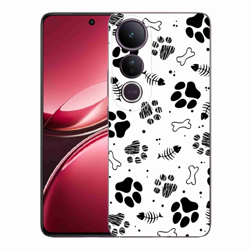 Gelový kryt mmCase na Vivo V50 Lite 4G/5G - psí tlapky 1
