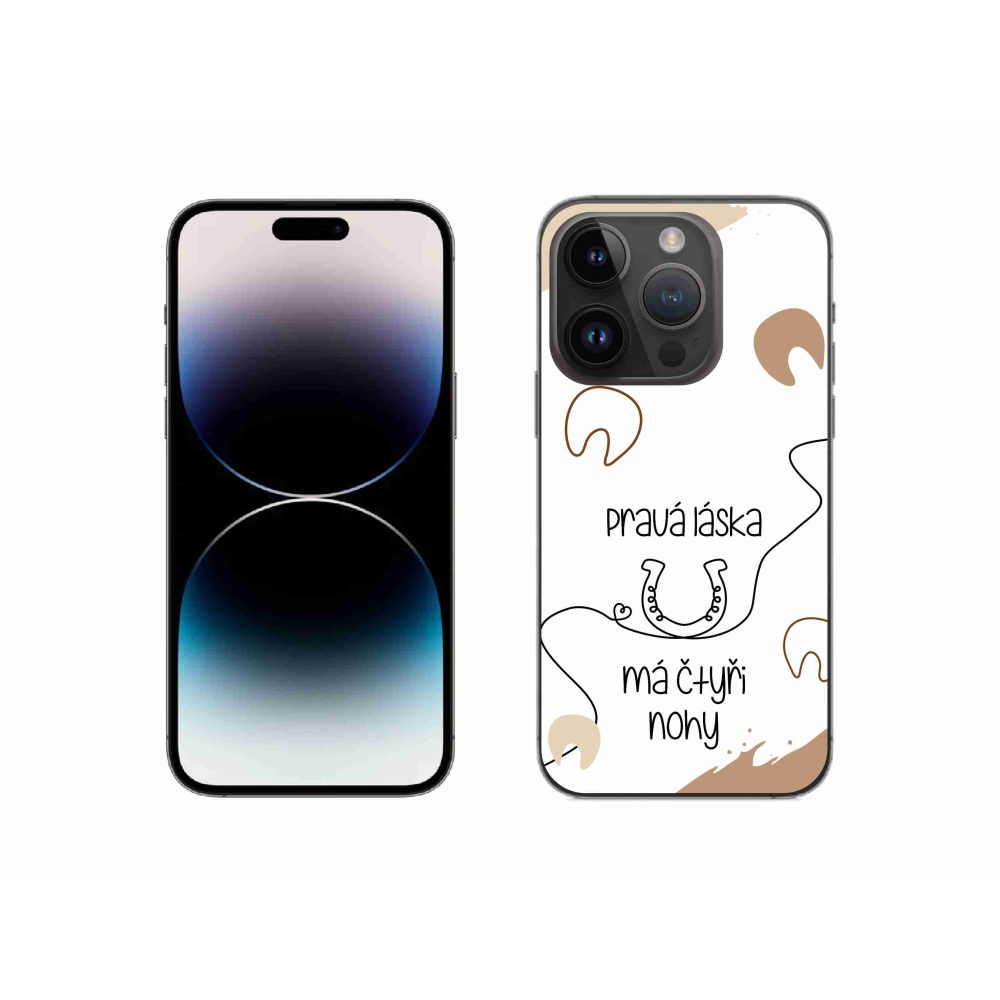 Gelový kryt mmCase na iPhone 14 Pro 6.1 - koňský motiv bílé pozadí