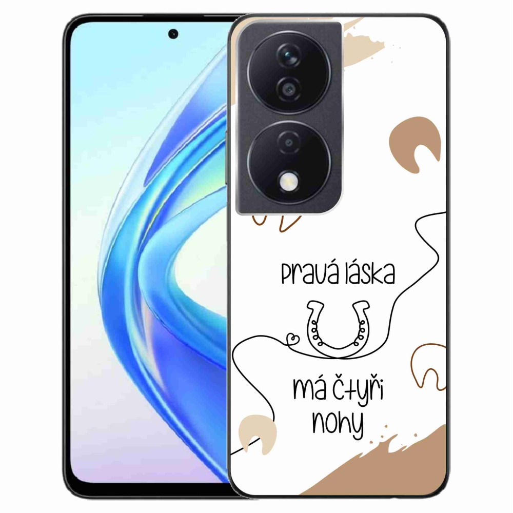Gelový kryt mmCase na Honor X7b/Honor 90 Smart - koňský motiv bílé pozadí