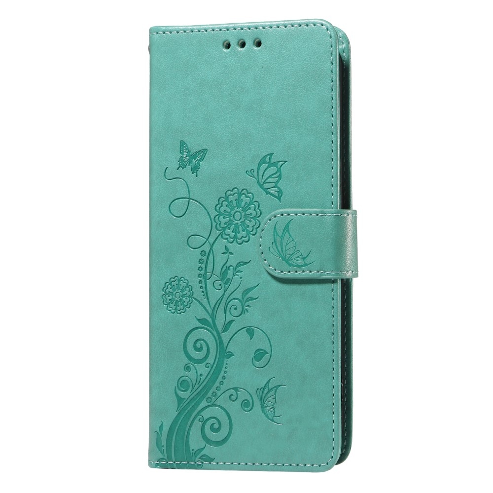 Flowery knížkové pouzdro na Realme 14x 5G/Realme C75 - modrozelené