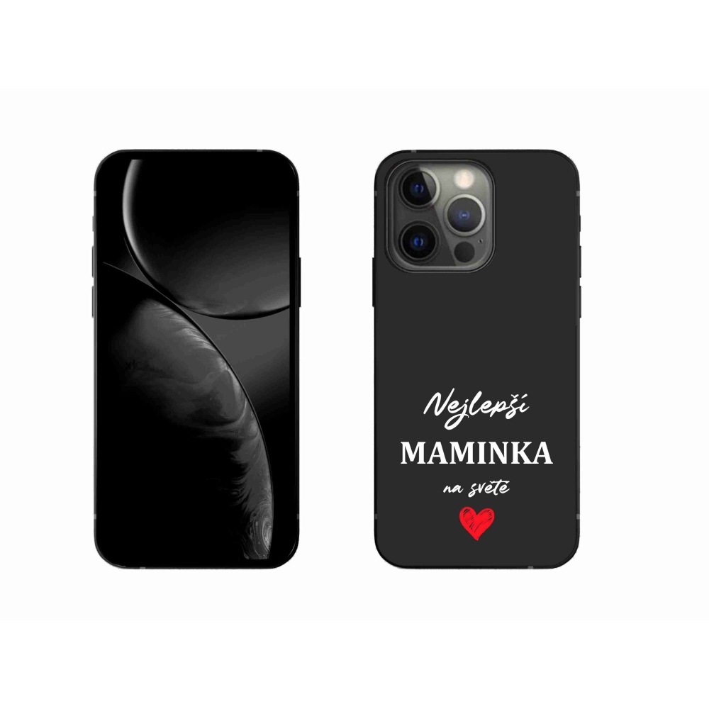 Gelový kryt mmCase na iPhone 13 Pro 6.1 - nejlepší maminka 1 černé pozadí